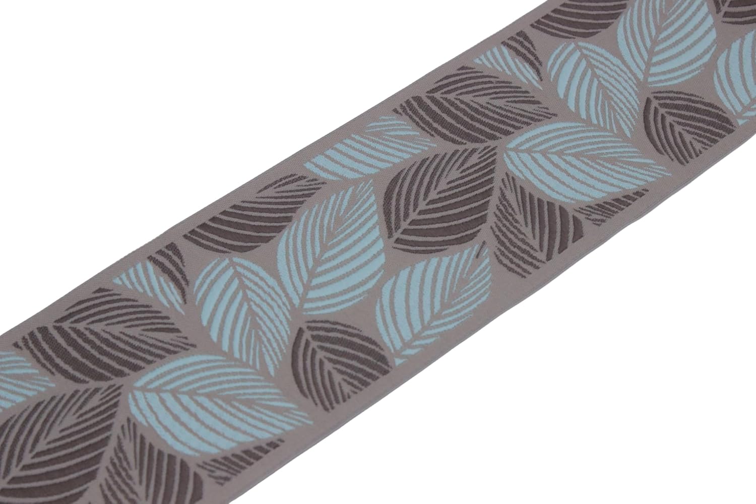 3.8 Yard Spool 3.9" Dark Brown & Turquoise Tropical Leaves Drapery Trim Jacquard Ribbon for Your Drapes Curtains Drapery Banding Trim Tape V4 196