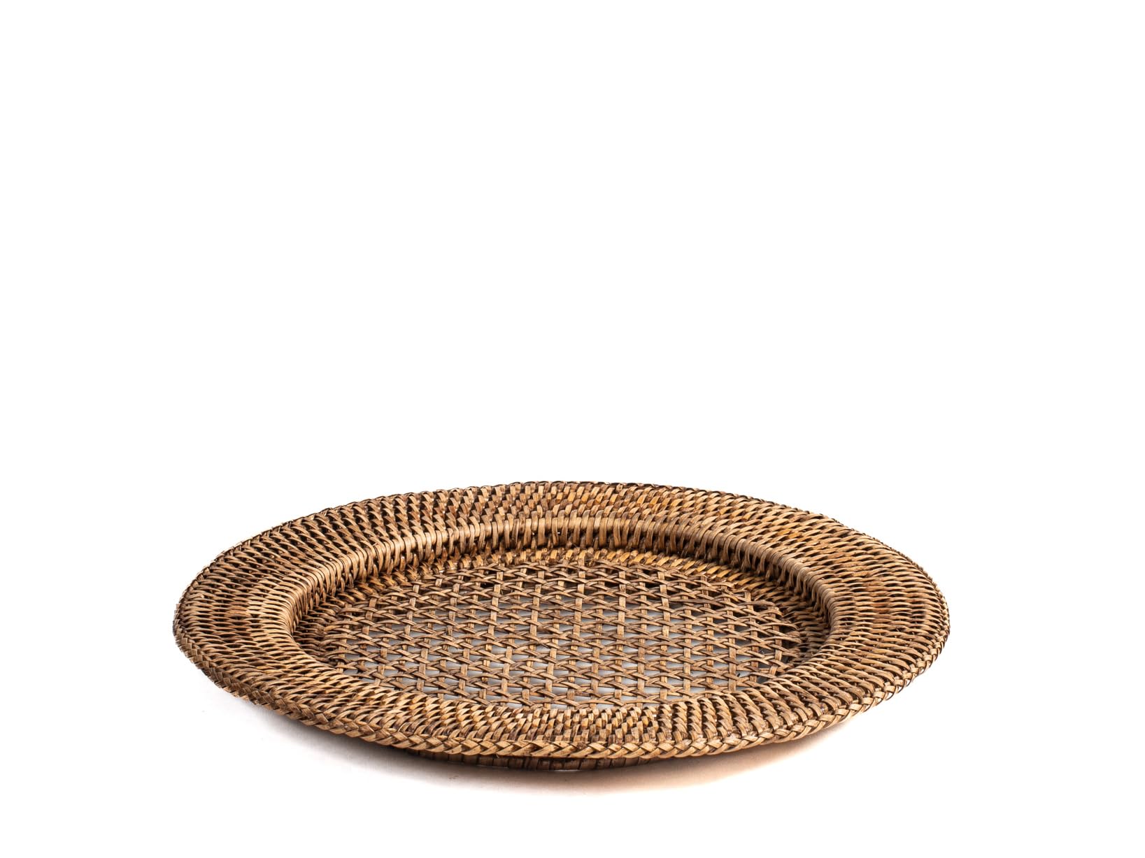 H&H Sottopiatto Tondo con Ala, Ø 32 cm, in Rattan Naturale, Elegante e Versatile per Mise en Place Raffinate – Colore Naturale