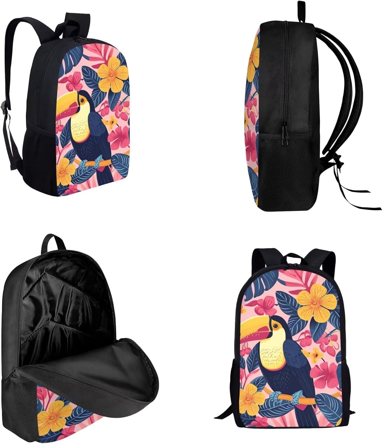 Modysero 17 Inch Backpack Set for Kids Book Bag Bird Backpack with Lunch Box Pencil Bag Set for School Bookbag Lunch Tote Bag Pencil Case Bundle