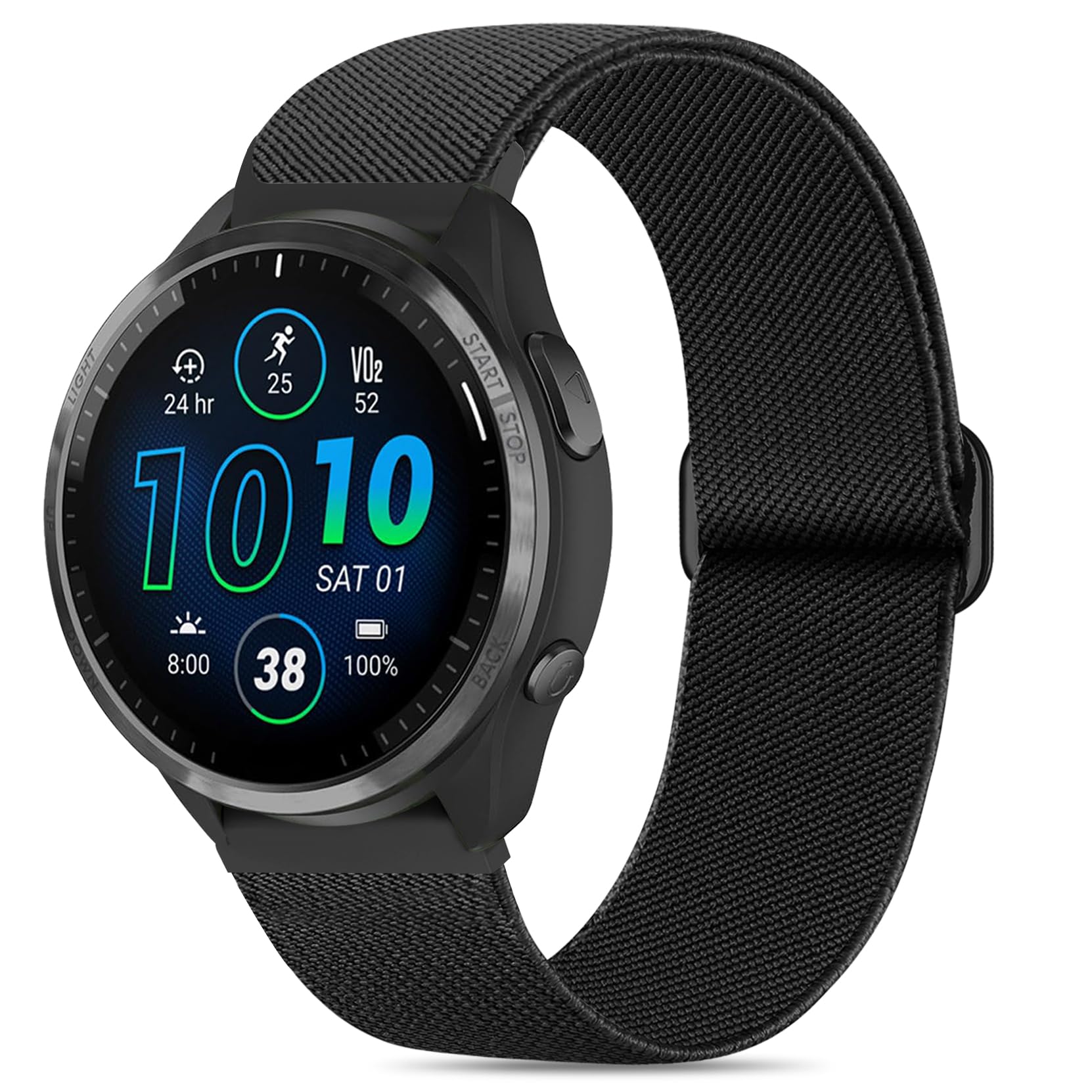 Nylon Bands Compatible with Garmin Forerunner 970 Watch Band/Forerunner 965 Watchband, Soft Farbic Strap Adjustable Loop for Forerunner 955/Forerunner 945/935/Instinct 3 45mm/Instinct 2/1 Men Women