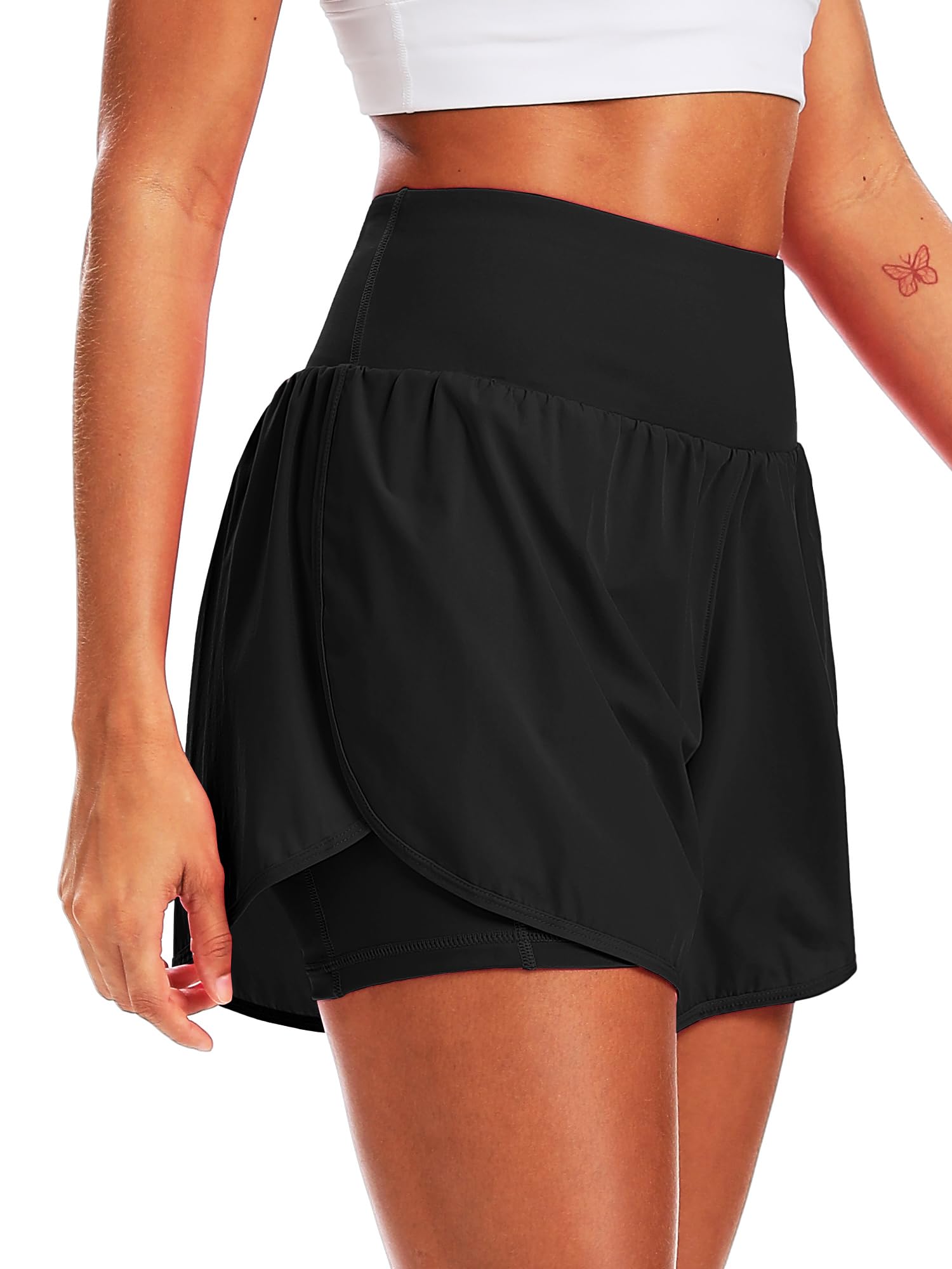 CADMUS 2-in-1 Damen-Shorts, 12,7 cm (5 Zoll), Workout, athletisch, Fitnessstudio, Laufshorts für Damen,