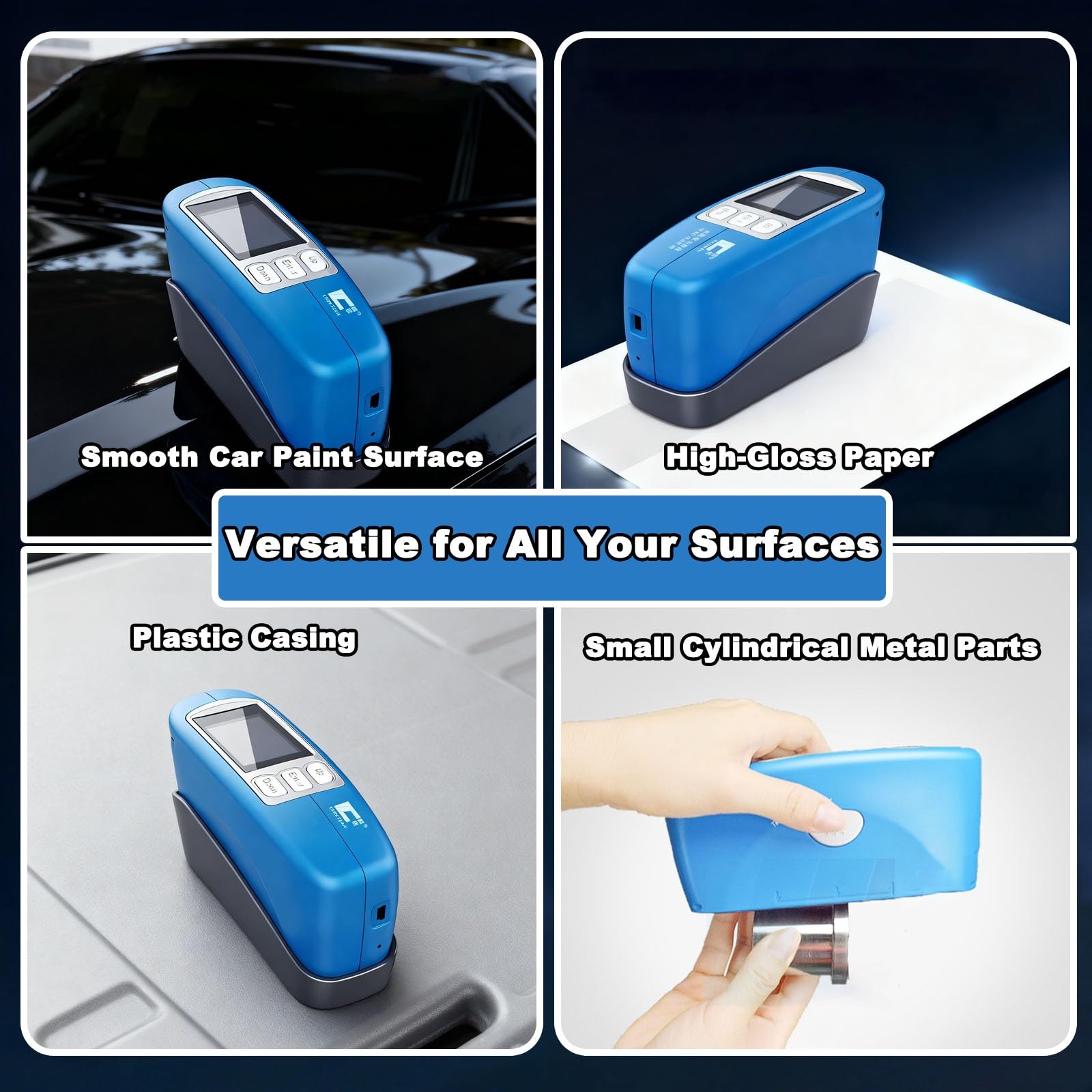 Gloss Meter e Glossometro Tri-Angolo 20°60°85°, Misuratore Lucentezza per Laboratorio e Produzione Industriale, Materiali Non Metallici e Metallo, Software PC Incluso