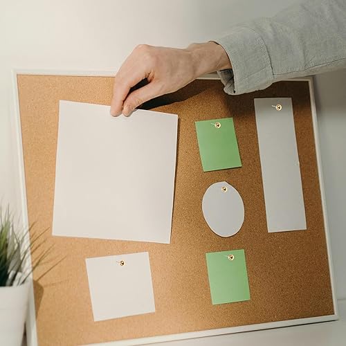 Miniatura 8 de Healifty 400 tachuelas de empuje: pasadores de cabeza redonda dorada, tachuelas de aguja de bola de plástico de 0.59 x 0.15 pulgadas para escuela,