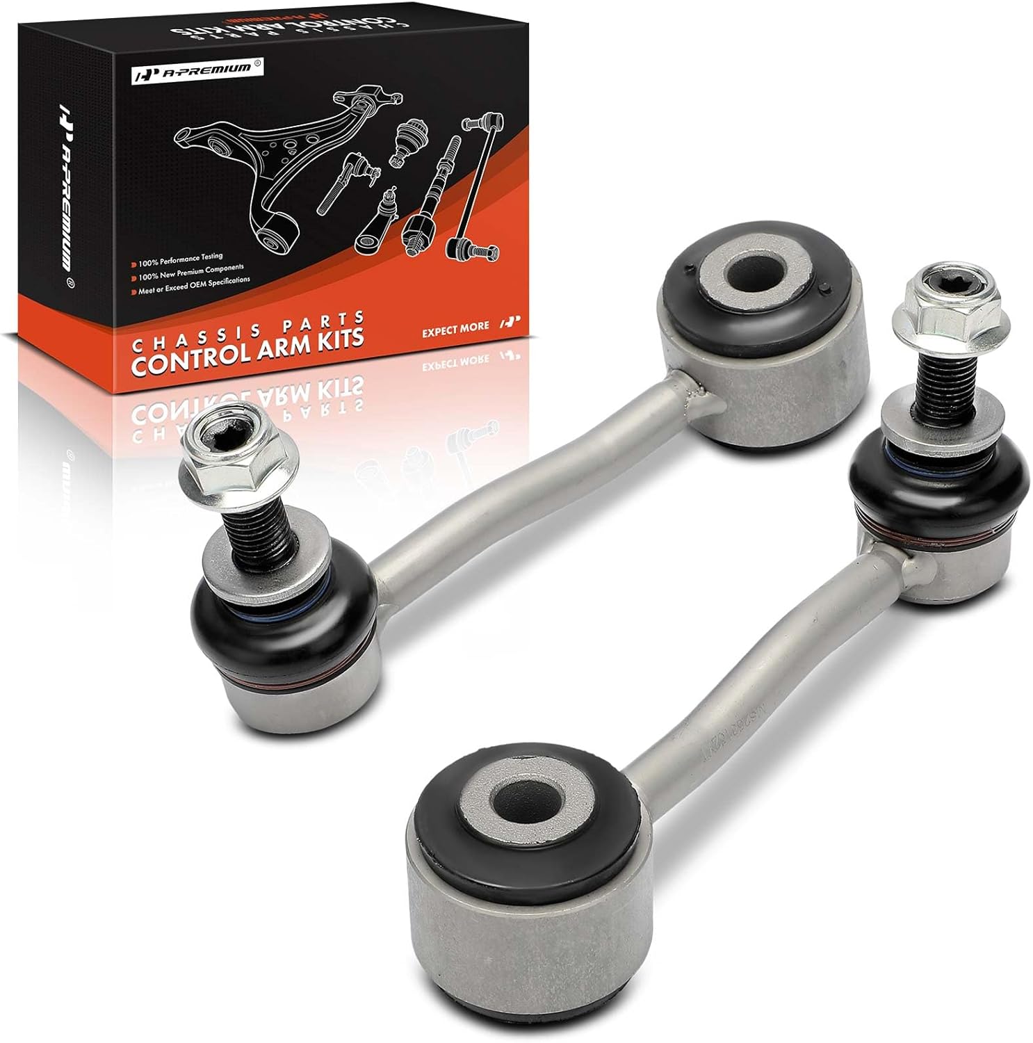 A-Premium 2 x Front Sway Bar Links Stabilizer Bar Links, Compatible with Jeep JL Series Wrangler 2018-2024, JT Series Gladiator 2020-2024, with Grease Fitting