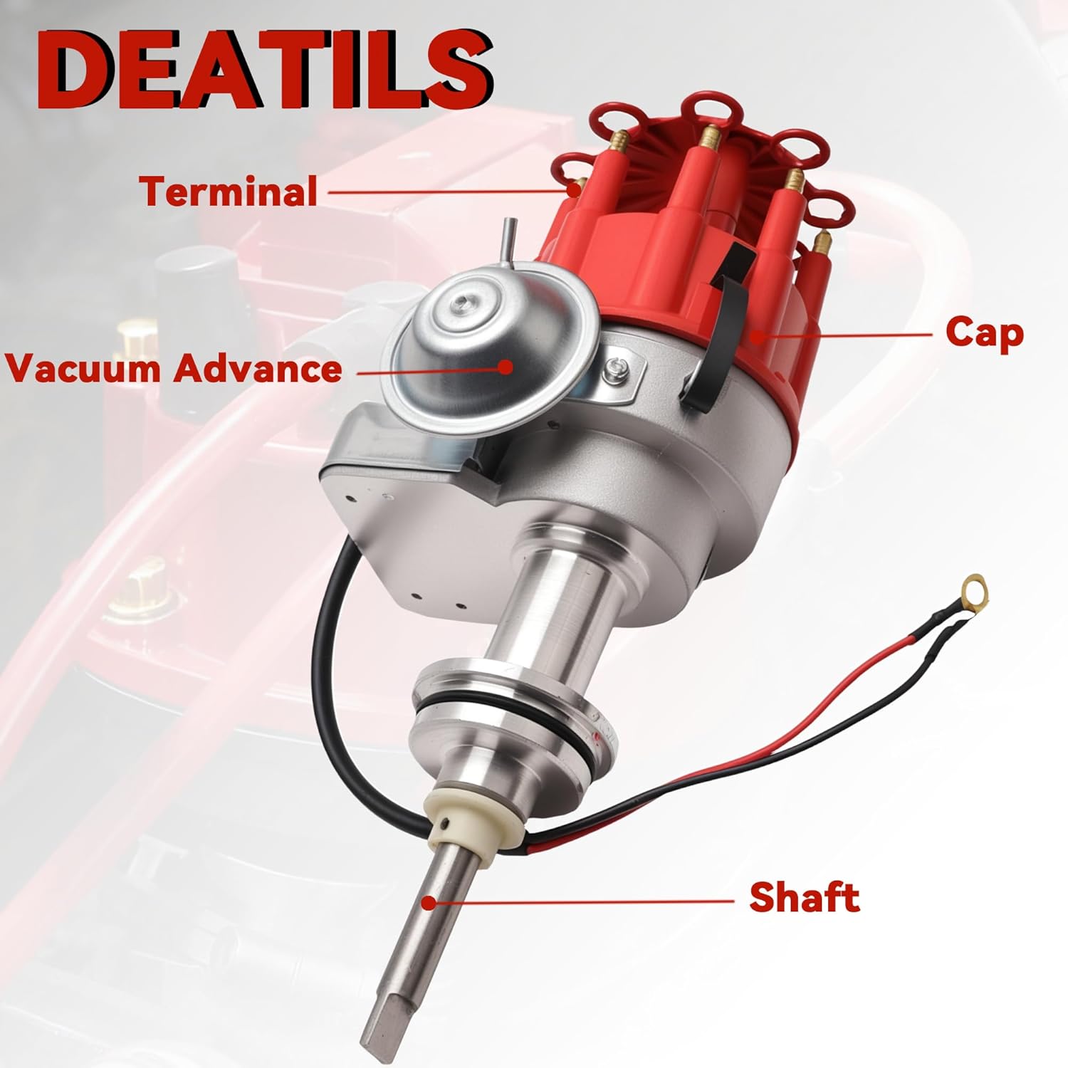 Ignition Distributor With Cap & Rotor Compatible With Dodge Chrysler Small Block Mopar 318 340 360 Replace PC7006 1131811 JM6513R HEI Distributor