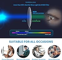 Vista 6 de Thick Frame Blue Light Glasses for Women Men,Square Computer Gaming Eyeglasses Anti Eyestrain