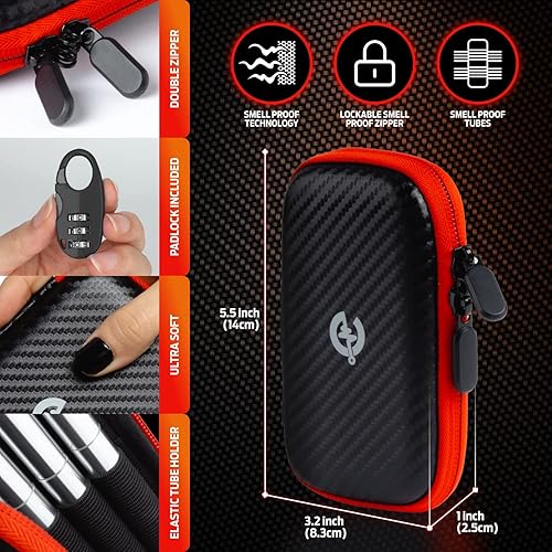 Miniatura 9 de Estuche de soporte a prueba de olores, soporte para tubos preenrollables, contenedor de cono a prueba de olores, contenedor de cigarrillos con