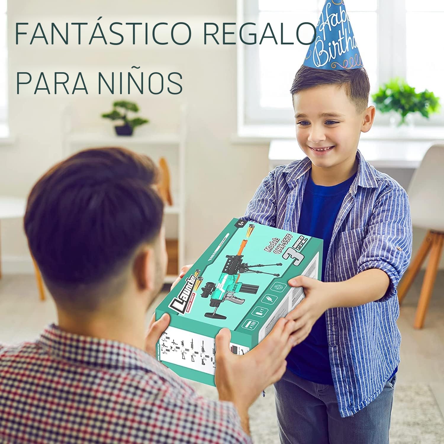 Pistola de Juguete eléctrica para niños, 3 Modos, 50 pies, 2 revistas, 100 Dardos, Recargable, 6 años en adelante, niños