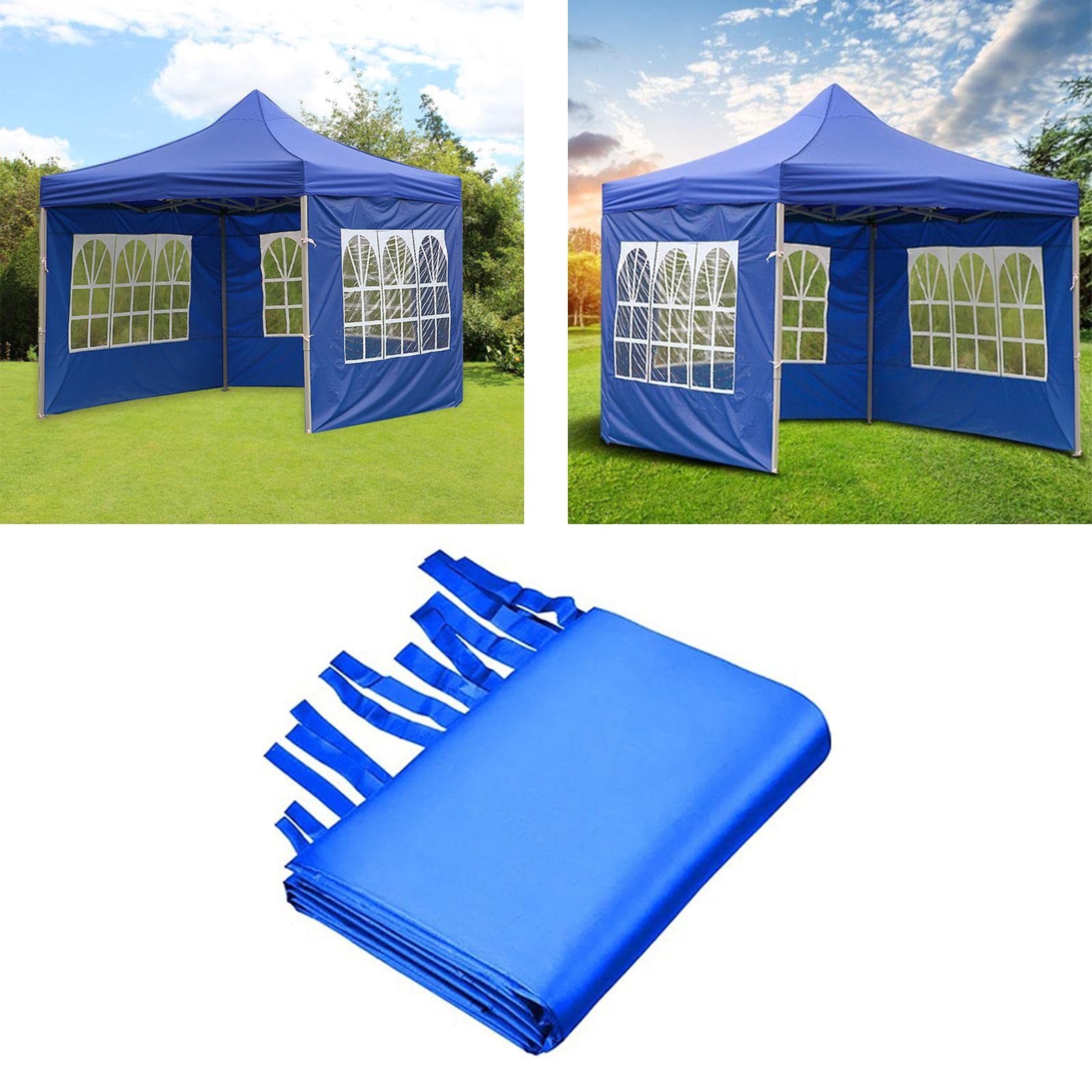 1x Gazebos Tent 3x2M Camping Outdoor Canopy Mesh Side Wall Party Blue-image-46