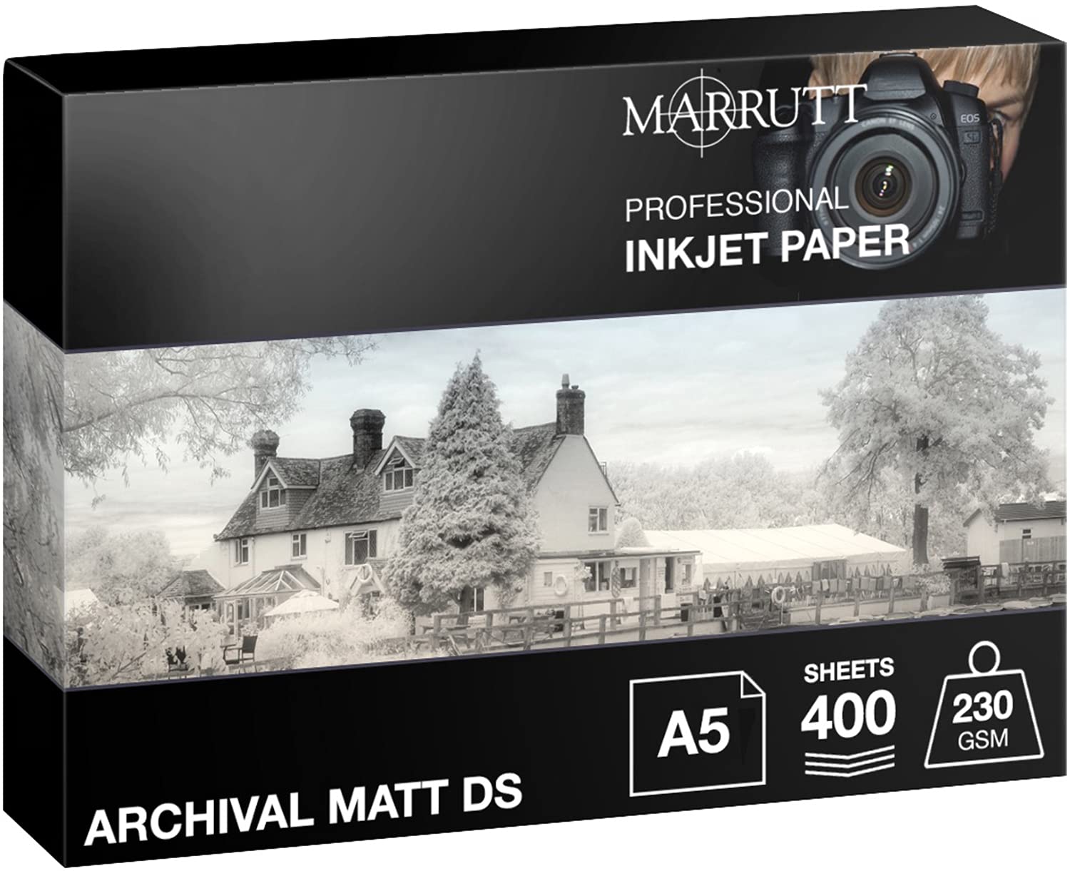 Marrutt 230gsm Archival Matt Double Sided Inkjet Photo Paper (A5-400 Sheets)