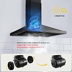 SNDOAS Hotte de portée noire 30 inch, Ventilateurs de toit pour cuisine avec conduit/sans conduits, Hottes Vent 30 inch,Hotte d'aération de cuisine en acier inoxydable avec LED lampe