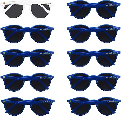 Miniatura 9 de LADY&HOME Gafas de sol de ojo de gato para despedida de soltera, suministros para dama de honor y despedida de soltera, 10 lentes de sol redondos