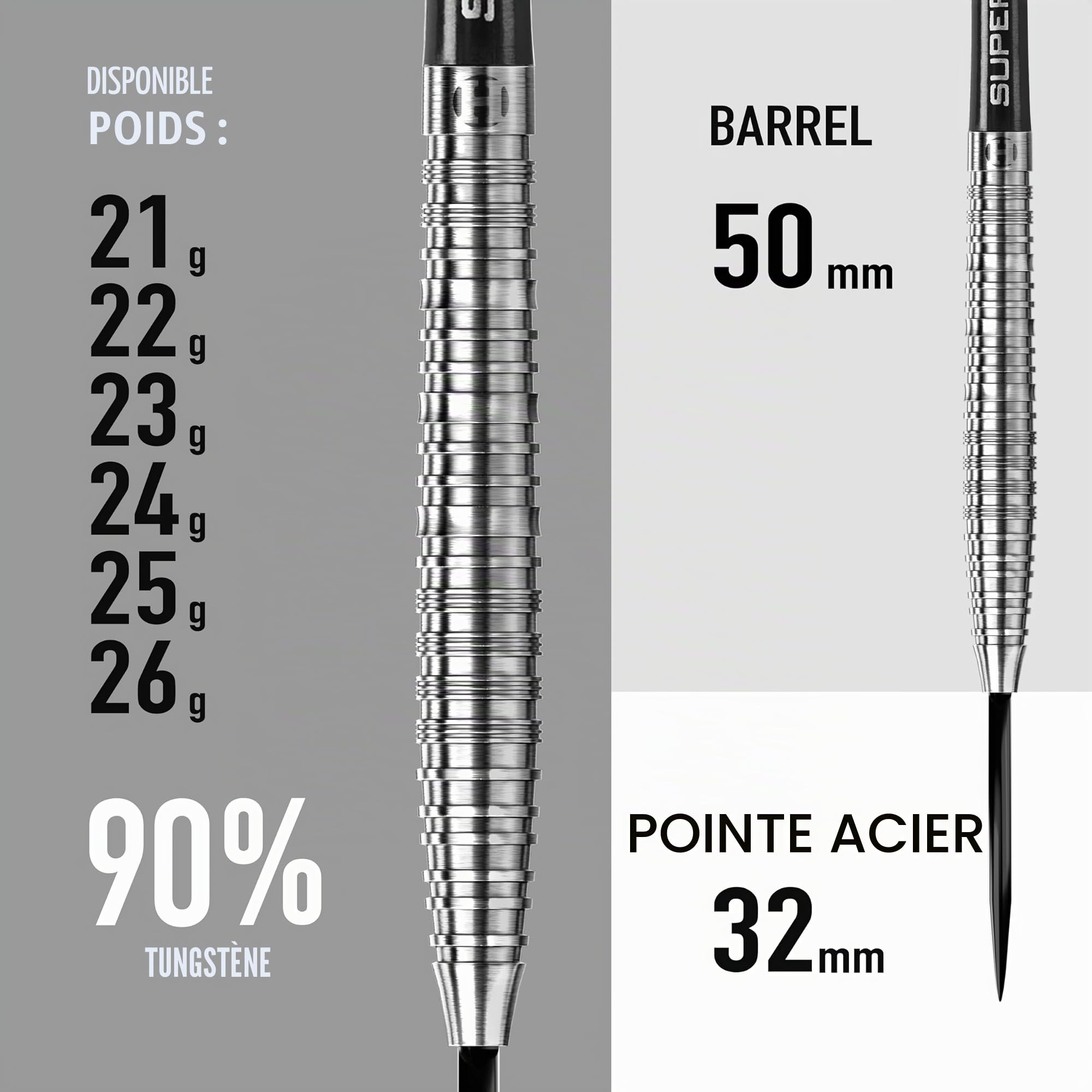 Harrows NX90 90% - Fléchettes Pointe Acier