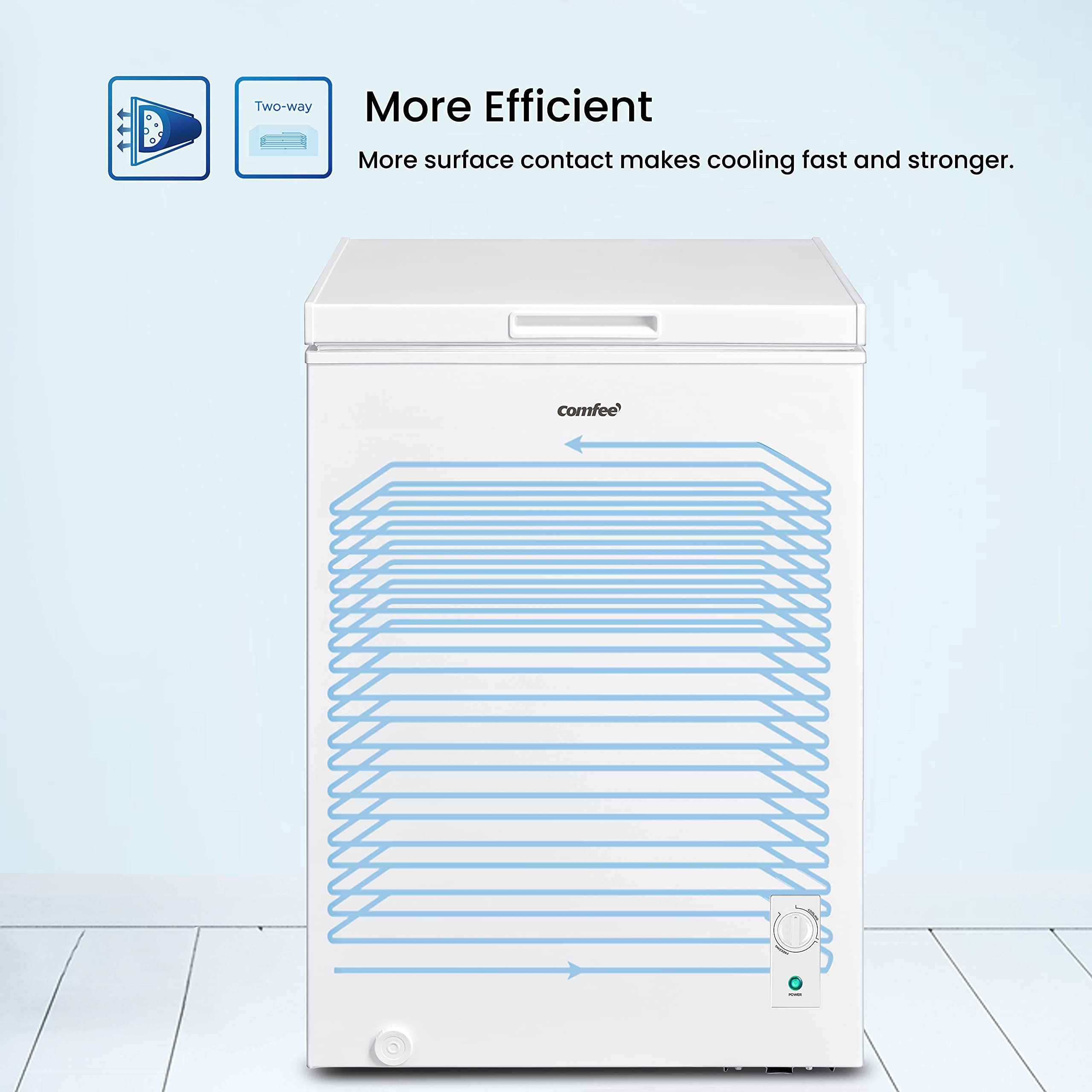 COMFEE' RCC100WH1(E) 99L Freestanding White Chest Freezer with