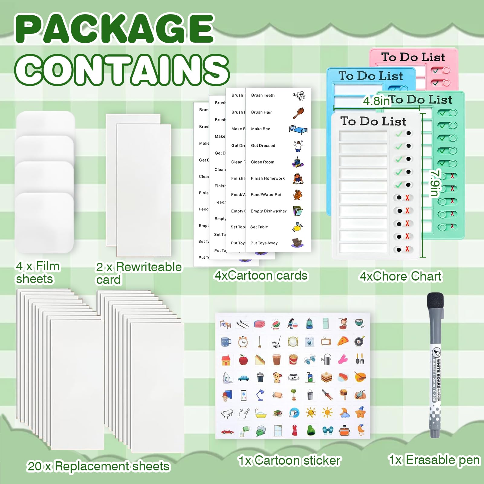 Buy 2-Pack Chore Chart - Lanbowan My Chores Checklist Task Board - Suitable For Daily Household Chores And To Do List Rv Checklist Custom Tasks Check List Removable With Slider New Upgrade - View #8