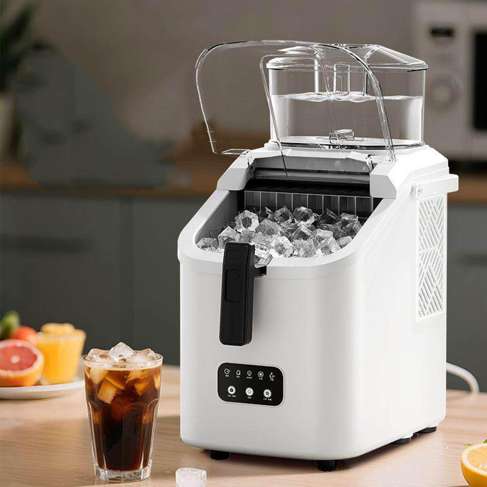 Tragbarer Eisbereiter, Kleiner Eisbereiter, Gibt Wasser Innerhalb Von 10 Minuten Ab, 16 Eiswürfel Pro Charge, Geeignet für Camping und Picknicks(A)