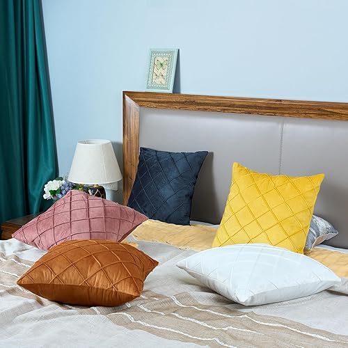 Miniatura 6 de Sioloc Juego de 2 fundas de almohada decorativas de terciopelo, fundas de cojín cuadradas y suaves para el hogar, sofá o cama, 18 x 18 pulgadas,