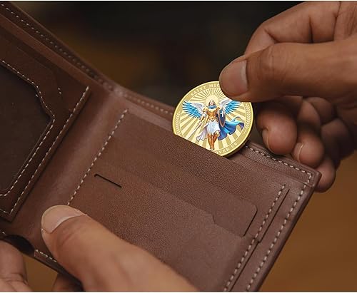 Miniatura 4 de Saint Michael Watches Over Us Challenge Coin - Moneda conmemorativa de aleación de zinc - Medallón de bolsillo grabado en 3D para coleccionistas -