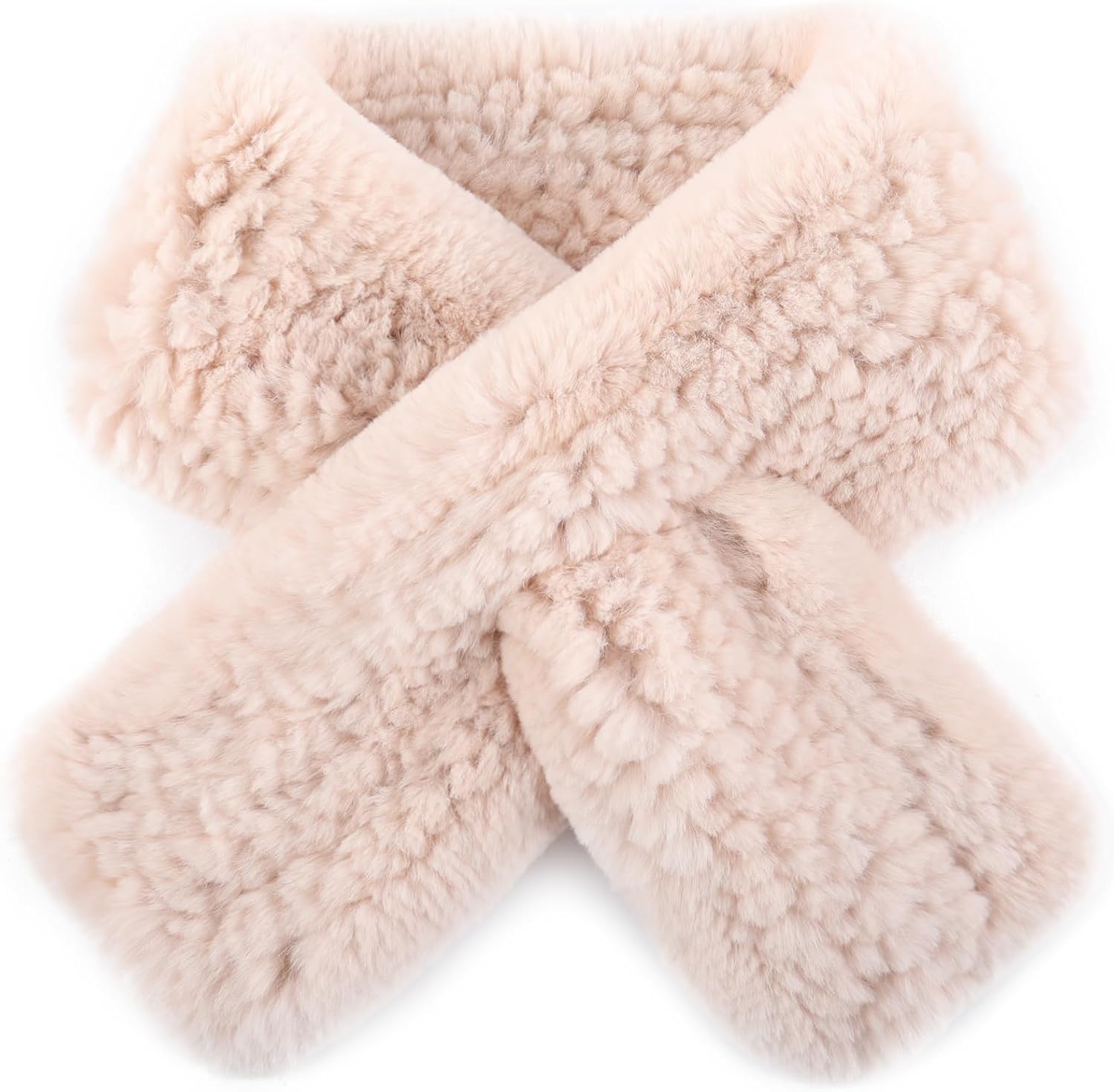 Real Fur Scarf for Women Real Rex Rabbit Fur Knitted Shawl Winter Thick Neck Warmer Cold Weather Fashion Accessory