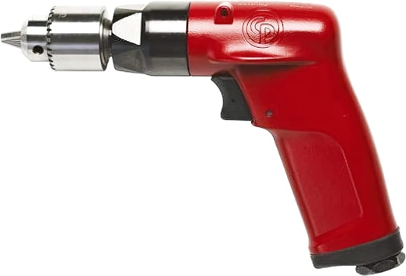 Chicago Pneumatic CP1014P45 - Air Power Drill, 1/4 Inch (6 mm), Keyed Chuck, Pistol Handle, 0.5 HP / 370 W, Stall Torque 2.4 ft. lbf / 3.2 NM, 4500 RPM, Hand Drill, Power Tools & Home Improvement