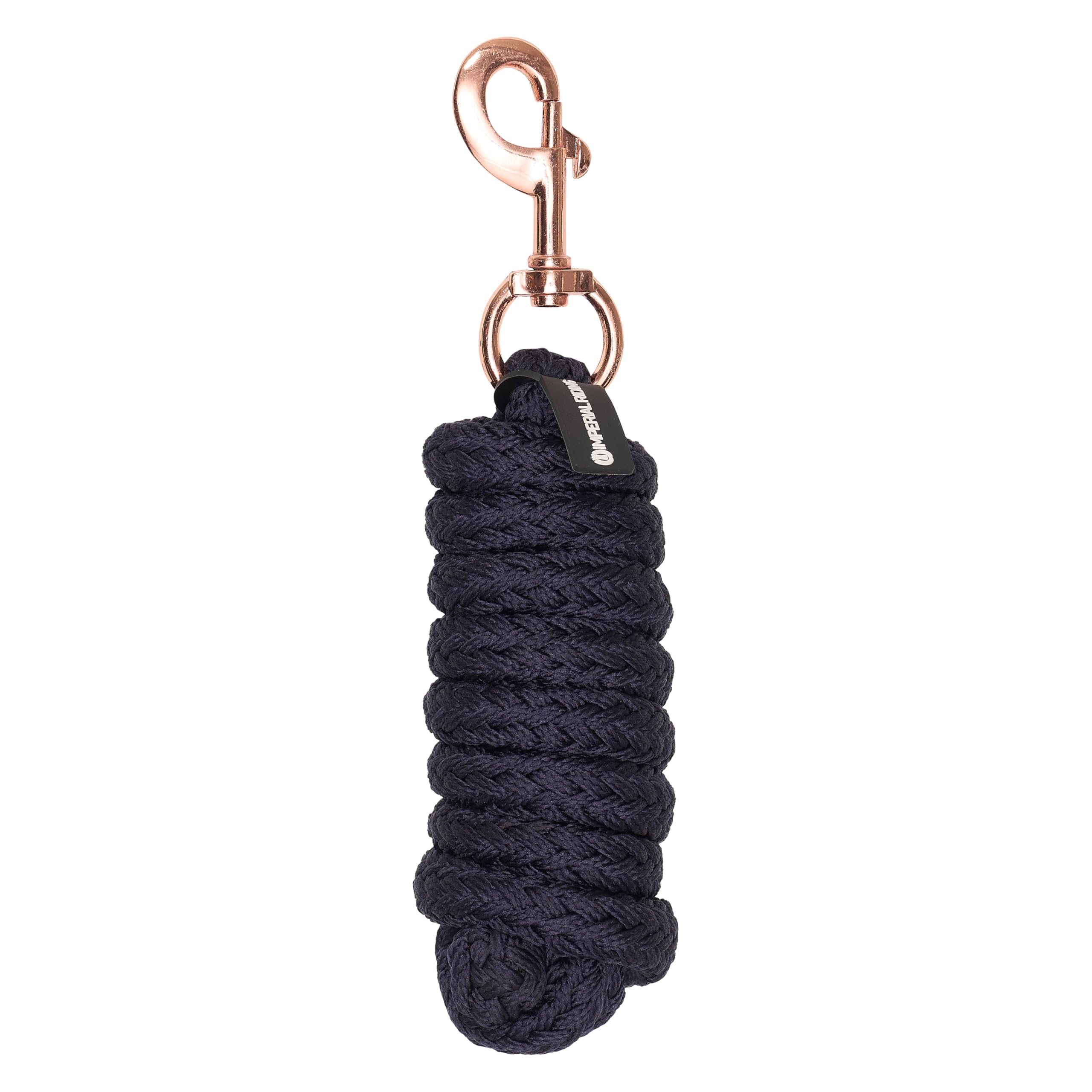 Imperial Riding IRH Classic SH Lead Rope with Carabiner Hook, Made of Robust Polypropylene, Navy Rose Gold