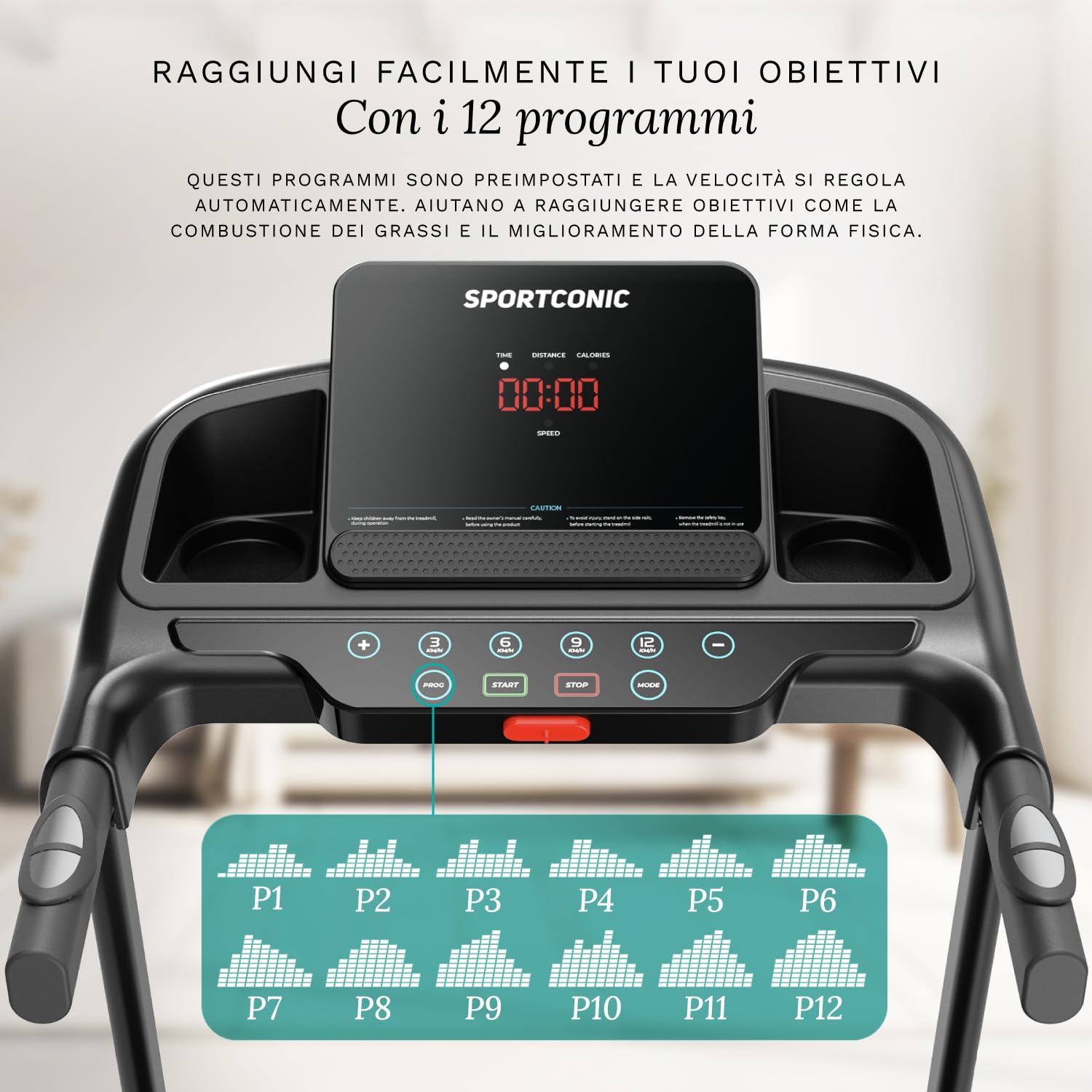 Sportconic Tapis Roulant Elettrico Pieghevole con Inclinazione, Walking Pad Silenzioso Salvaspazio, Tapirulan da Casa per Allenamento Ufficio (Escluso il tappetino protettivo, 1-12 km/h (T140))