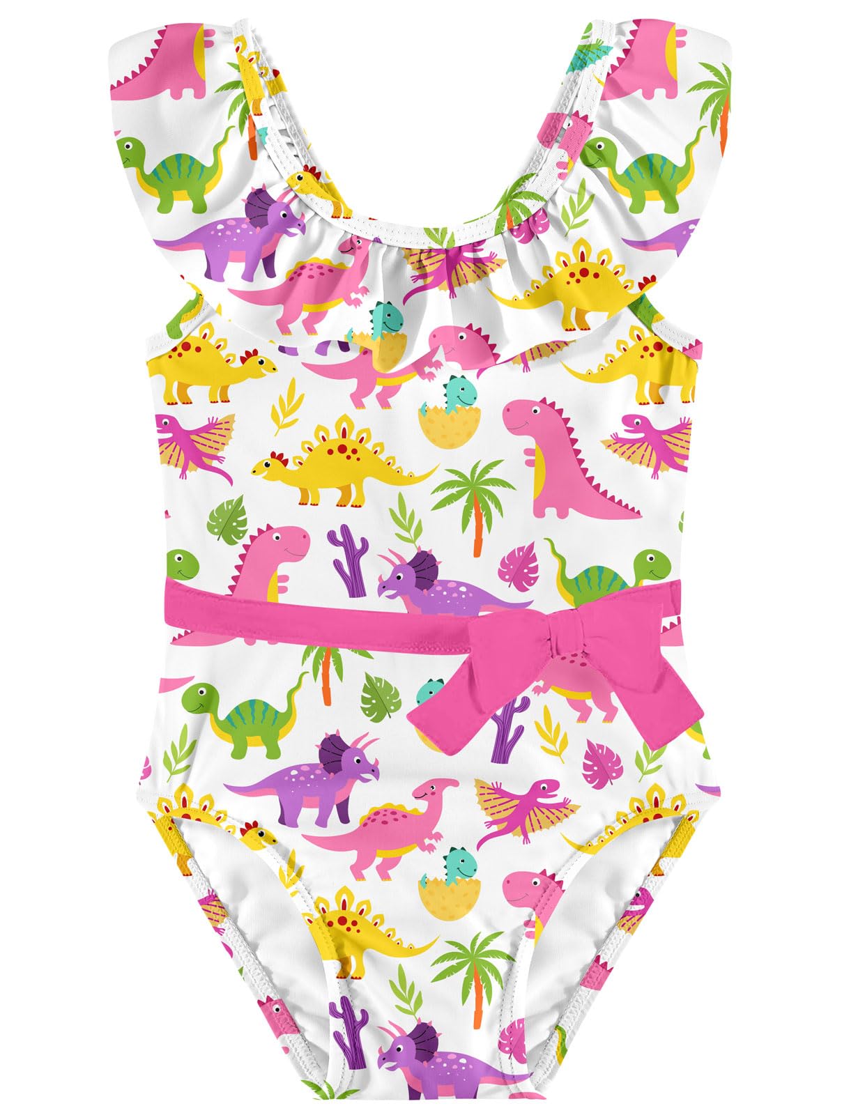 Girls One Piece Swimsuits Toddler Cute Ruffle Bathing Suits Quick Dry Beach Swimwear Size 2-7 Years