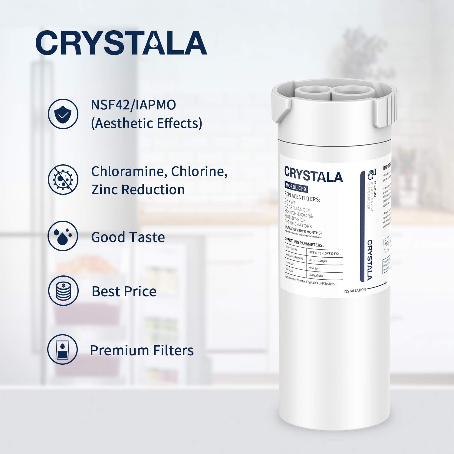 Buy Crystala Filters Xwf Replacement For Ge Xwf Refrigerator Water Filter Pack Of 3 Online In Vietnam B07kf8vk8c