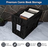 Vista 4 de BCW Short Comic Book Bin Holds 150 Comics Stackable Plastic Storage Acid-Free Organizer Black, 5 Pack