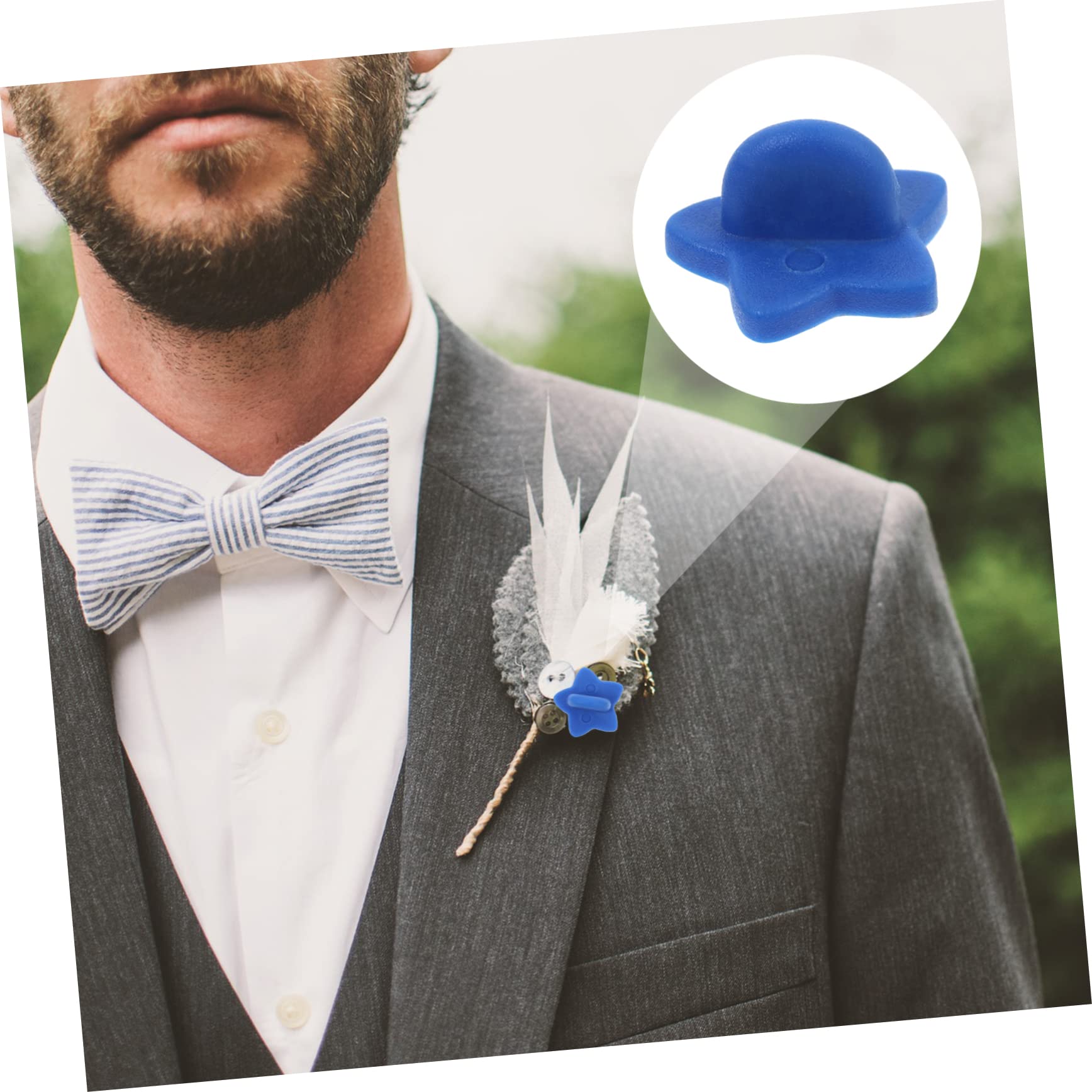 Sewroro 100 Pcs Five Pointed Star Brooch Clutches Rubber Badge Tacks Pin Backs for Crafts Lightweight and Portable Easy Installation No Tools Required Secure and