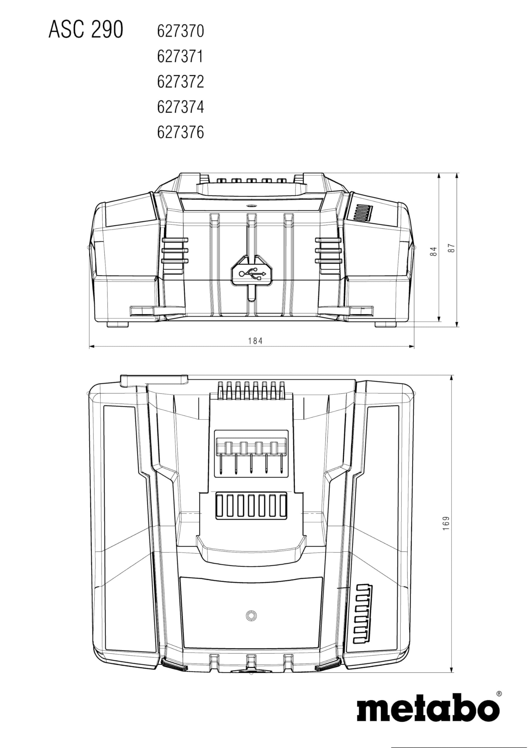 metabo ASC 290 627370000 ładowarka akumulatorów narzędziowych