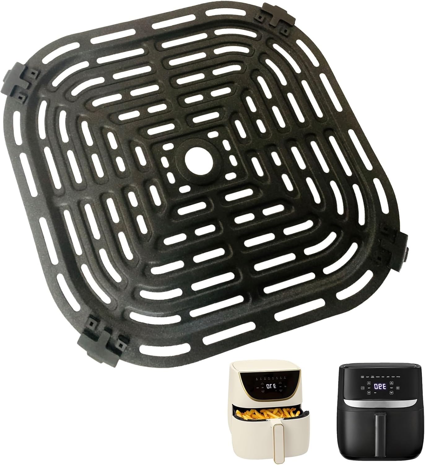 6QT Air Fryer Grill Plate for Bella Pro Series/Paris Hilton Air Fryers, Upgraded Grill Pan Crisper Plate Rack Tray Grate Grid Shelf for 6QT Paris Hilton Air Fryer, Dishwasher Safe, Nonstick