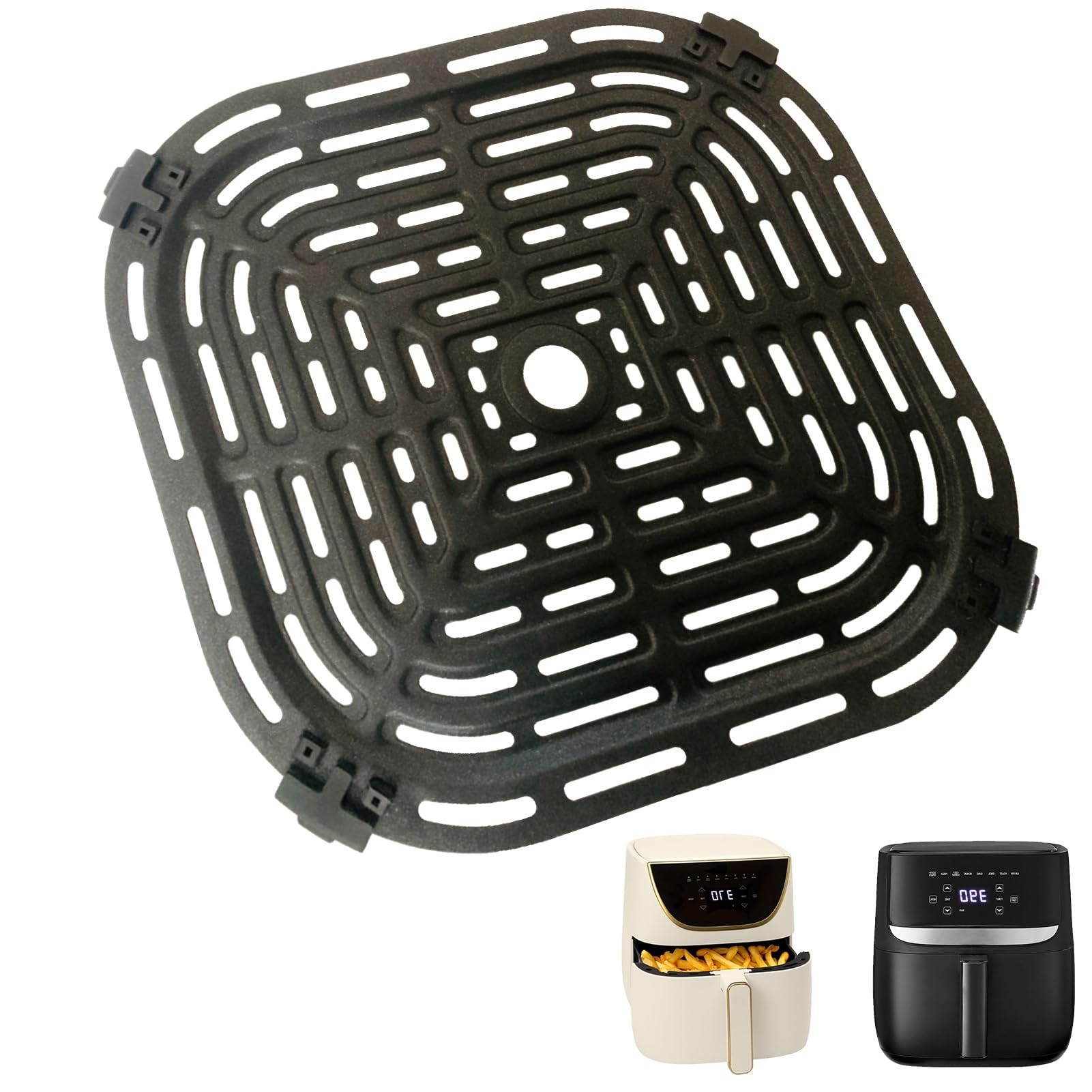 HlkEurt 6QT Air Fryer Grill Plate for Bella Pro Series/Paris Hilton Air Fryers, Upgraded Grill Pan Crisper Plate Rack Tray Grate Grid Shelf for 6QT Paris Hilton Air Fryer, Dishwasher Safe, Nonstick