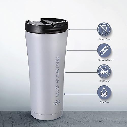 Miniatura 2 de Mio Marino - Taza de café de viaje, vaso aislado de acero inoxidable, 16 onzas, sin BPA