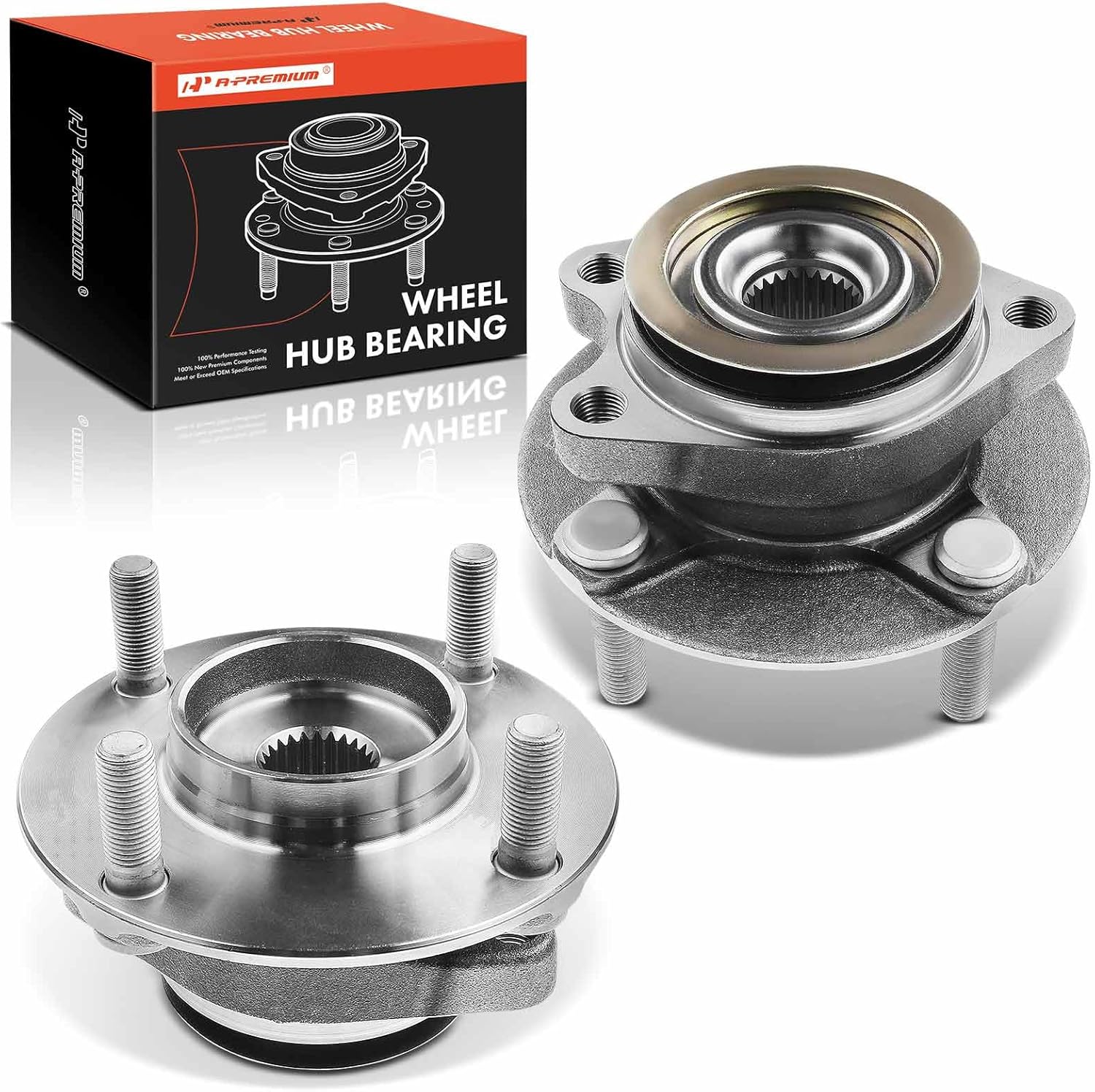 A-Premium 2 x Front Wheel Bearing and Hub Assembly with 4-Lug Compatible with Nissan Versa 2007 2008 2009 2010 2011 2012