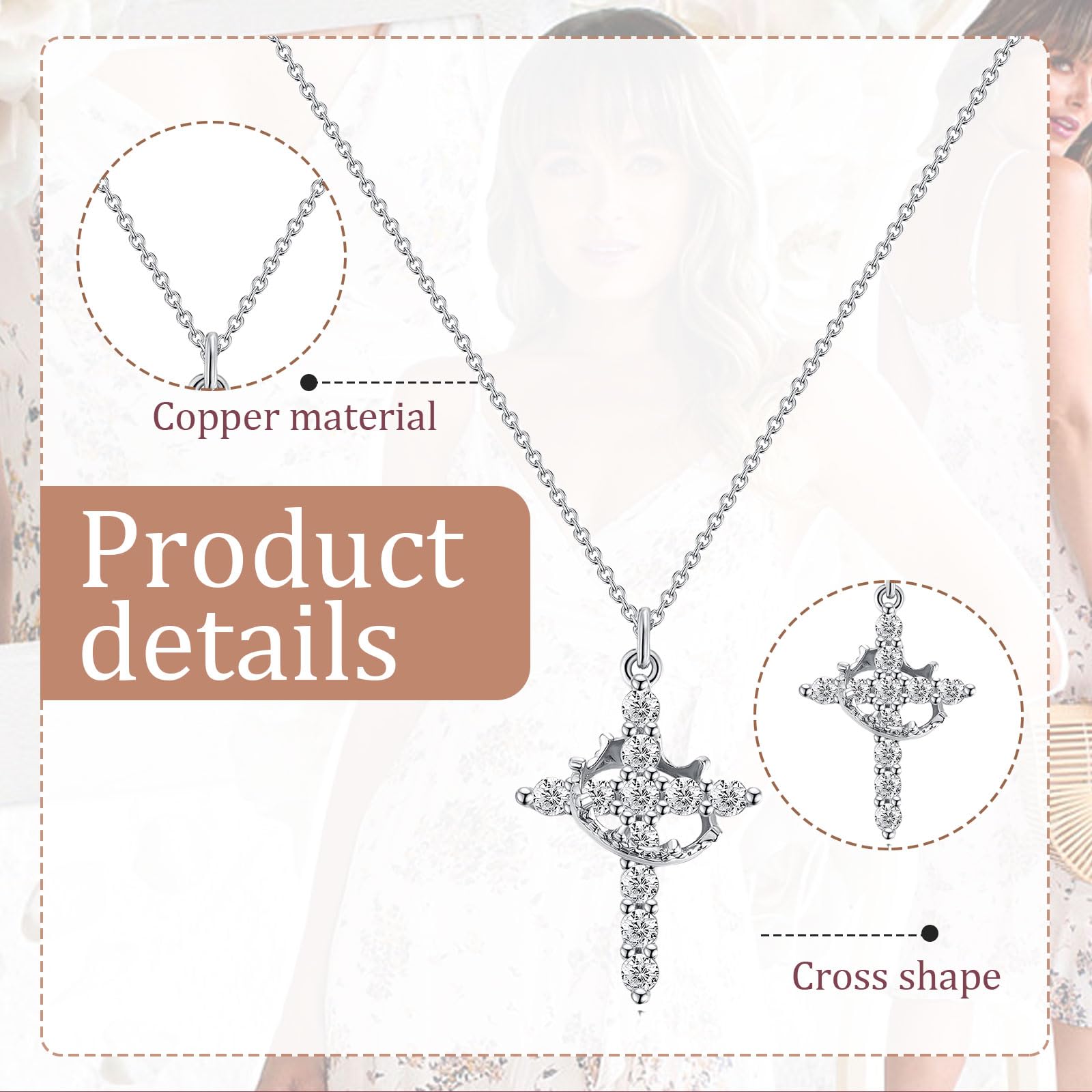 Collana micro-pavimentata in rame placcato oro 18 carati con