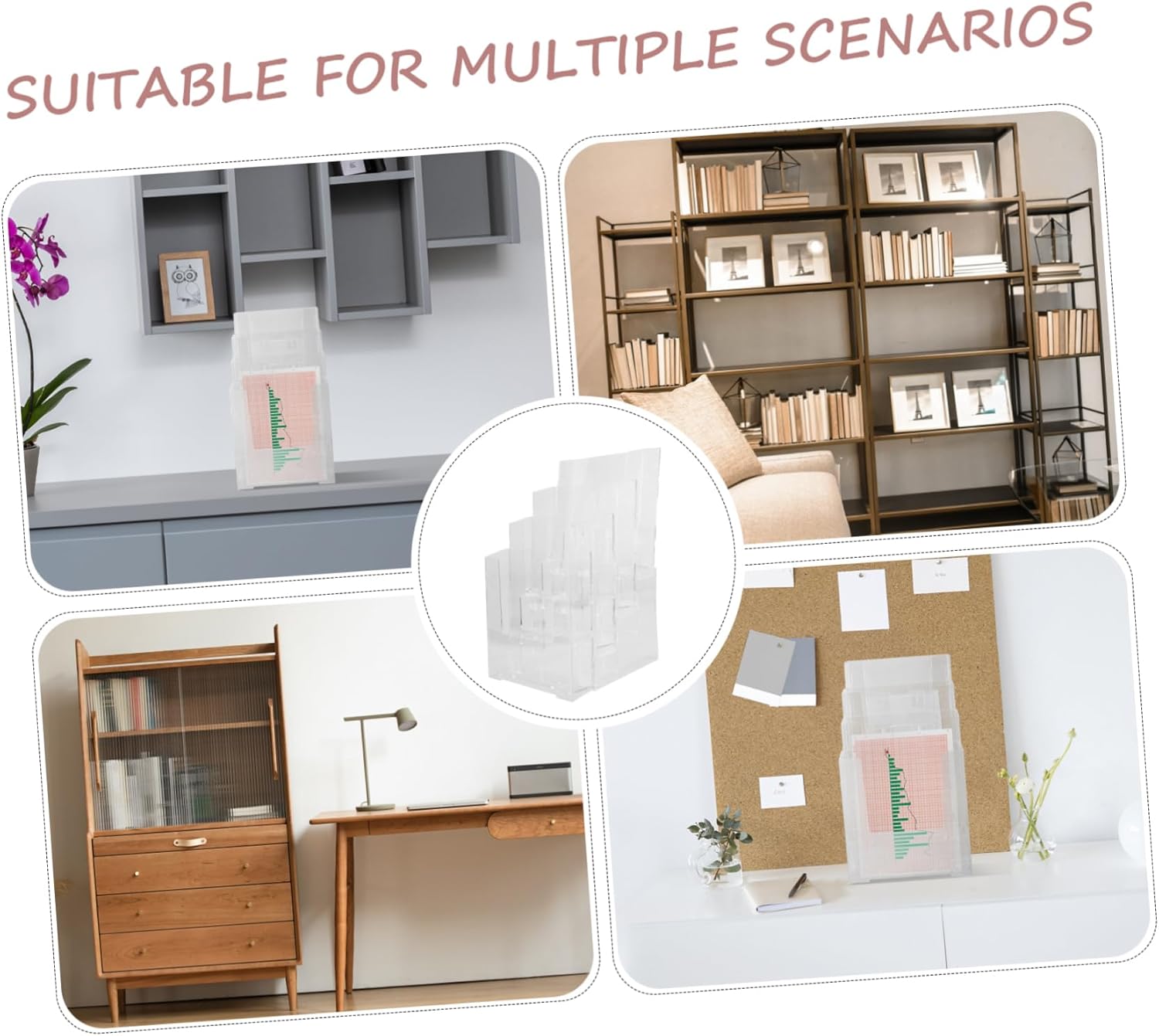 Gadpiparty Pamphlet Display Stand Multi-Functional Literature Organizer for Office Home and Study Spaces Brochure Holder for Efficient Document Storage