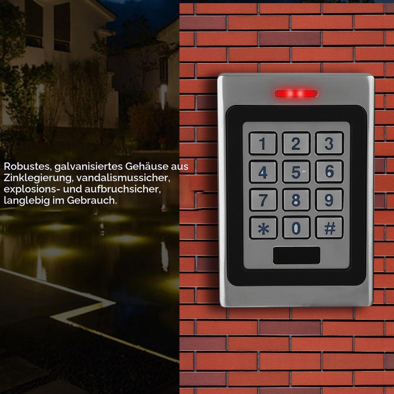 Ejoyous Codeschloss Zutrittskontrolle, Wasserdichte Tür Zutrittskontrollsystem Digicode Tastatur Metall mit Hintergrundbeleuchtung für Fabrik Warehouse Wohngebäude