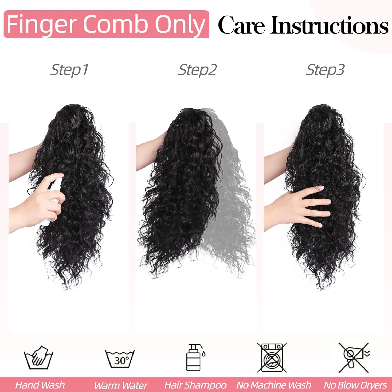 Claw Clip Ponytail Extension 18'' Drawstring Fake Clip On Ponytails Wig Faux Short Ponytails Clips Extensions Synthetic Pony Tail Hair Extensions Curly Ponytail Extension For Black Women