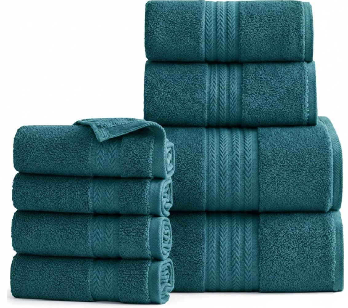 Luxury 800 GSM Egyptian Cotton Bathroom Towels - Heavyweight & Super Soft Hotel Quality Face Cloths, Hand Towels, Bath Towels, Jumbo Bath Sheets and Towel Sets (Blue Lagoon, 2x Bath Towel)
