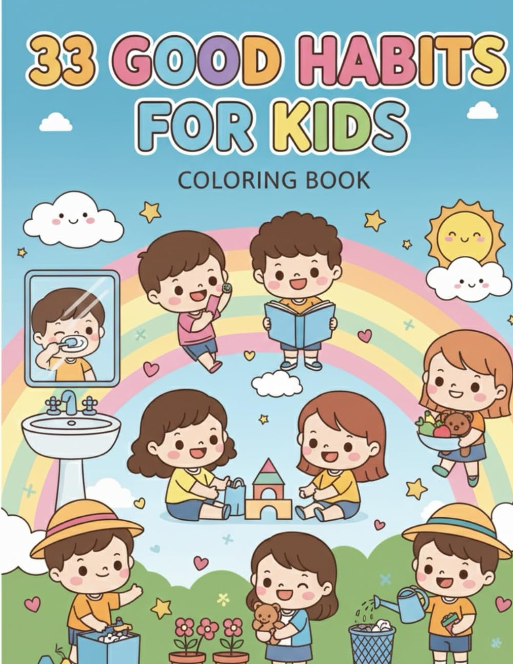 33 Good Habits Coloring Book for Kids Ages 3–8: Fun Coloring Activities to Teach Manners, Responsibility, Hygiene & Positive Behavior Through 33 Essential Habits
