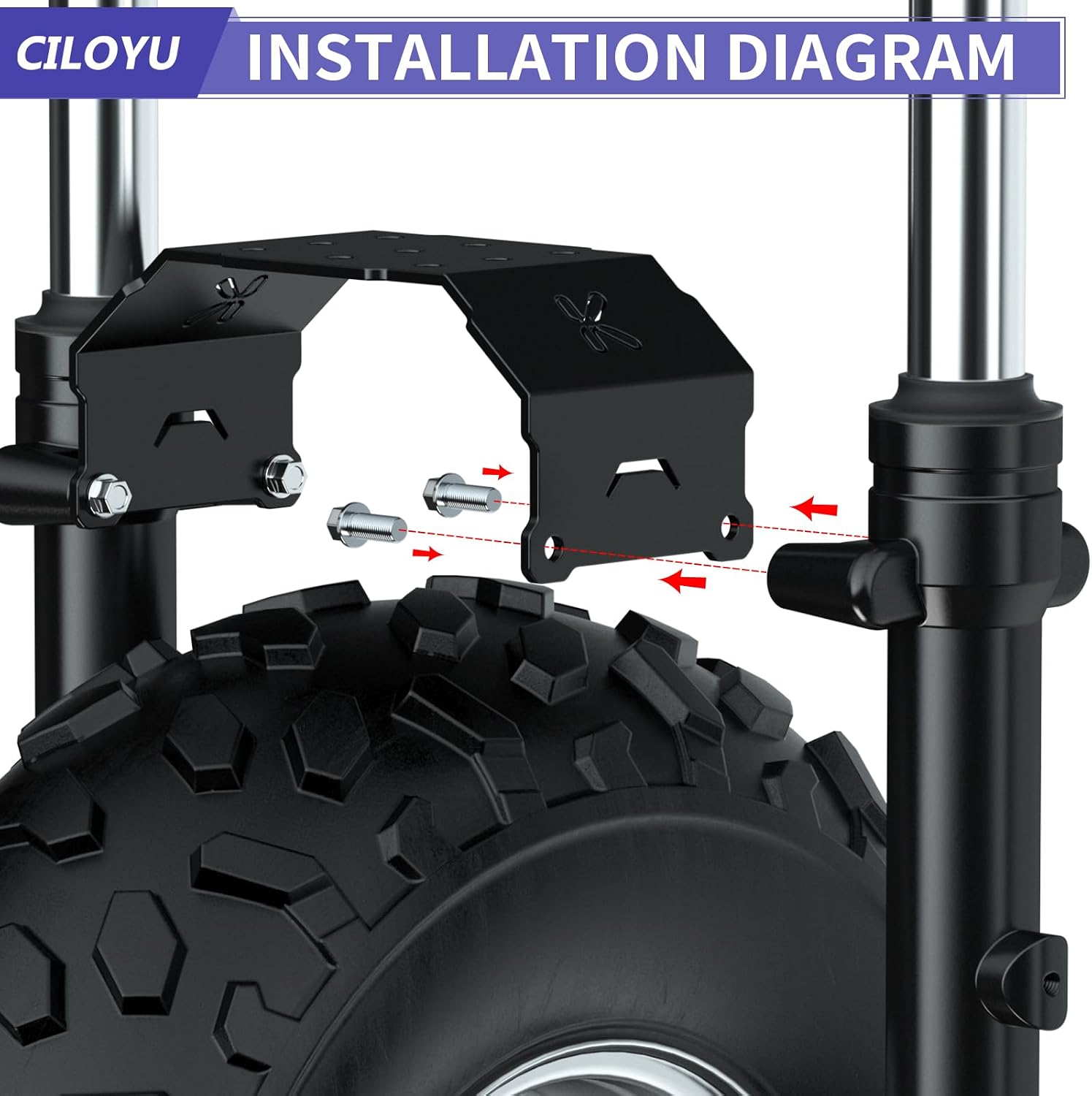 Mini Bike Forks Brace, Front Suspension Fork Support Brace Replacement for GMB100 Baja Doodlebug DB30 Coleman CT100U Monster Mega Moto 80cc 105cc Motovox MBX10 MBX11 Minibike Parts