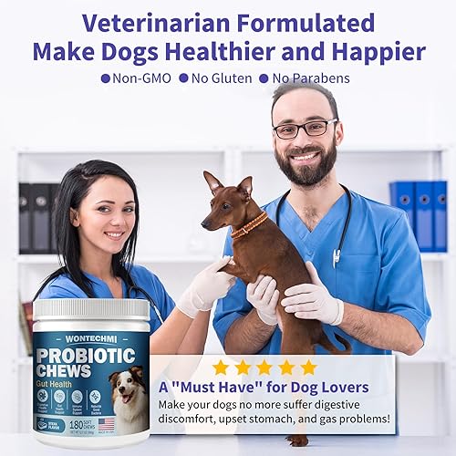 Miniatura 7 de Probióticos para perros, mejoran la picazón en la piel en los oídos, la salud intestinal, el equilibrio de levaduras, las alergias, la inmunidad,
