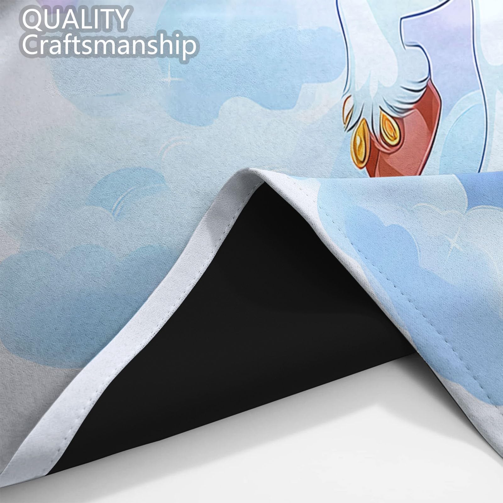 Générique Rideaux Occultants Licorne de Dessin Animé Nuages pour Chambre d'enfant, Lot de 2 140L X 260H cm Rideaux Thermiques Style Simple à Œillets - Rideau Obscurité Totale pour Bébé Enfant Adulte