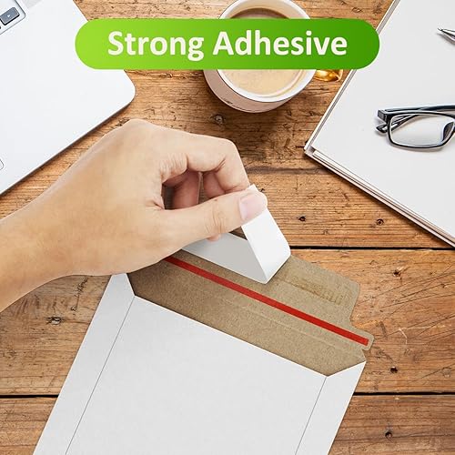 Miniatura 5 de Famagic Paquete de 50 sobres de fotos de 6 x 8 pulgadas, sobres de cartón blanco autosellados para fotos, archivos, CD, 6.25 x 8.25 pulgadas