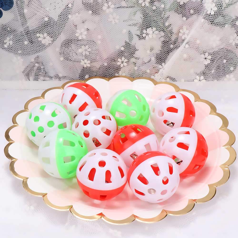 Kopida 10pcs Hollow Rolling Bell Ball Pet Toy - Bird Ball Foot Talon Toy for Parakeet, Cockatiel, Parrot - Cage Fun Toys