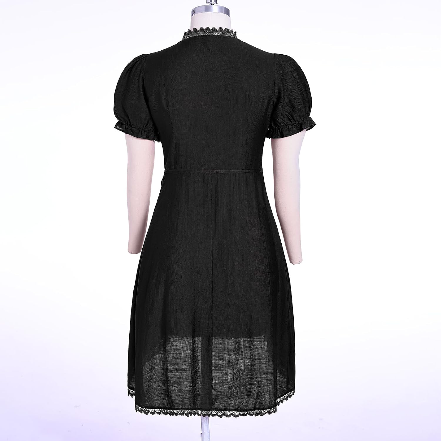 ABEHIK Mexican Embroidered Dress for Women Traditional Short Sleeve V Neck Tie Side Fiesta Wrap Dresses Cinco de Mayo Outfit