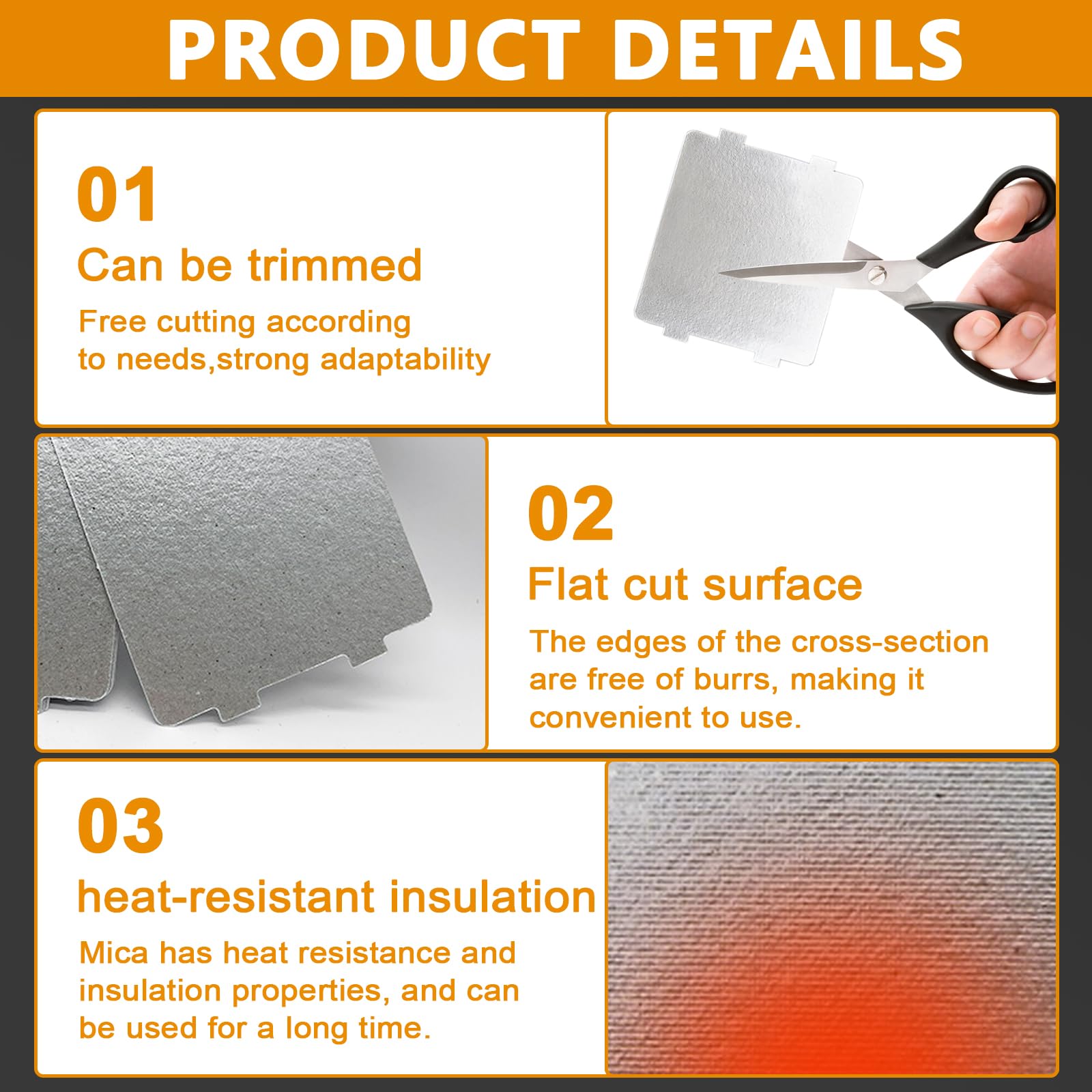 10 Piastre Mica Per Microonde 11.5x6.5cm - Sostituzione Guida D'Onda - Foto 8