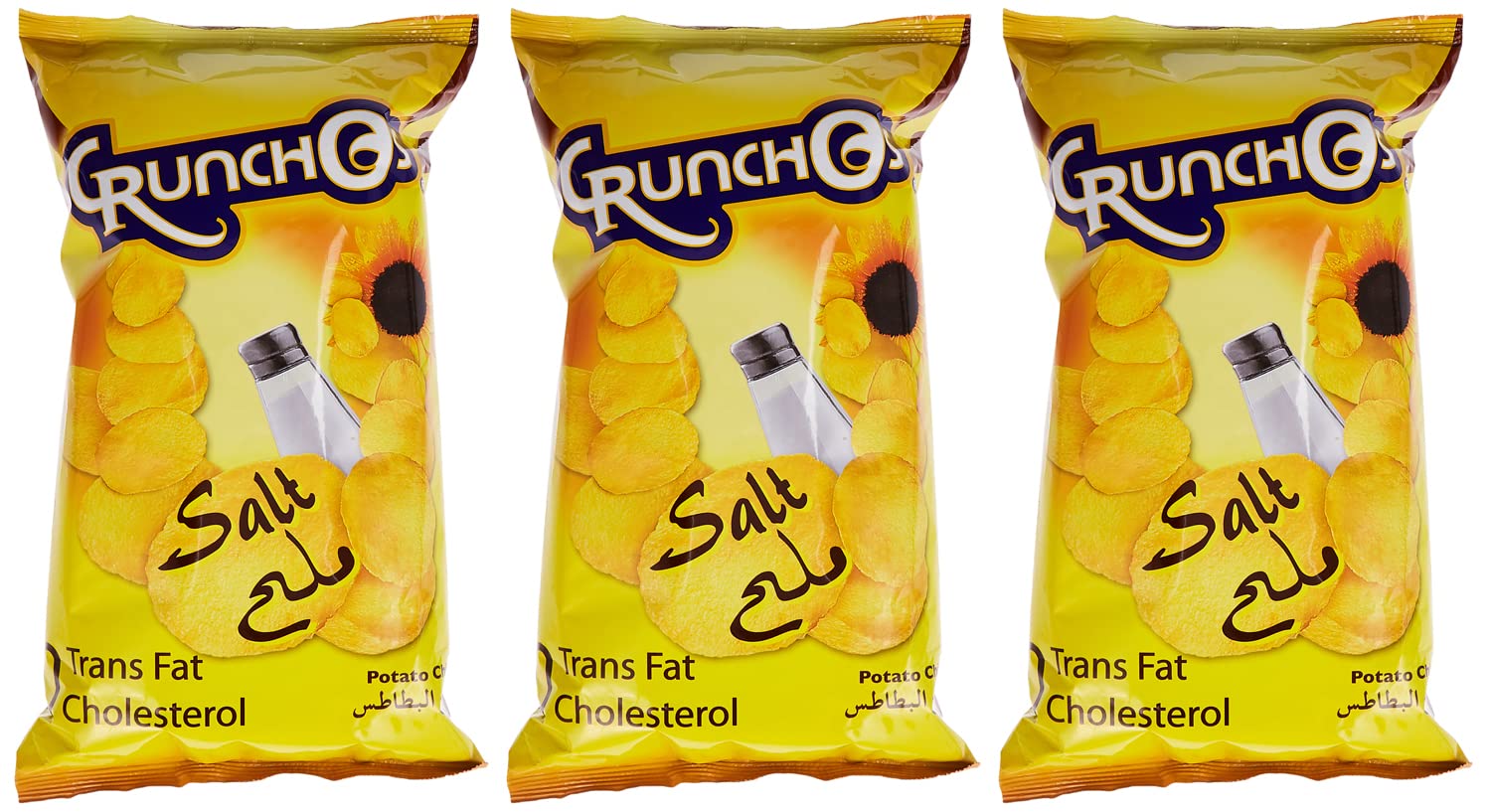 Potato Chips Salt, 3 X 125 grams, Yellow