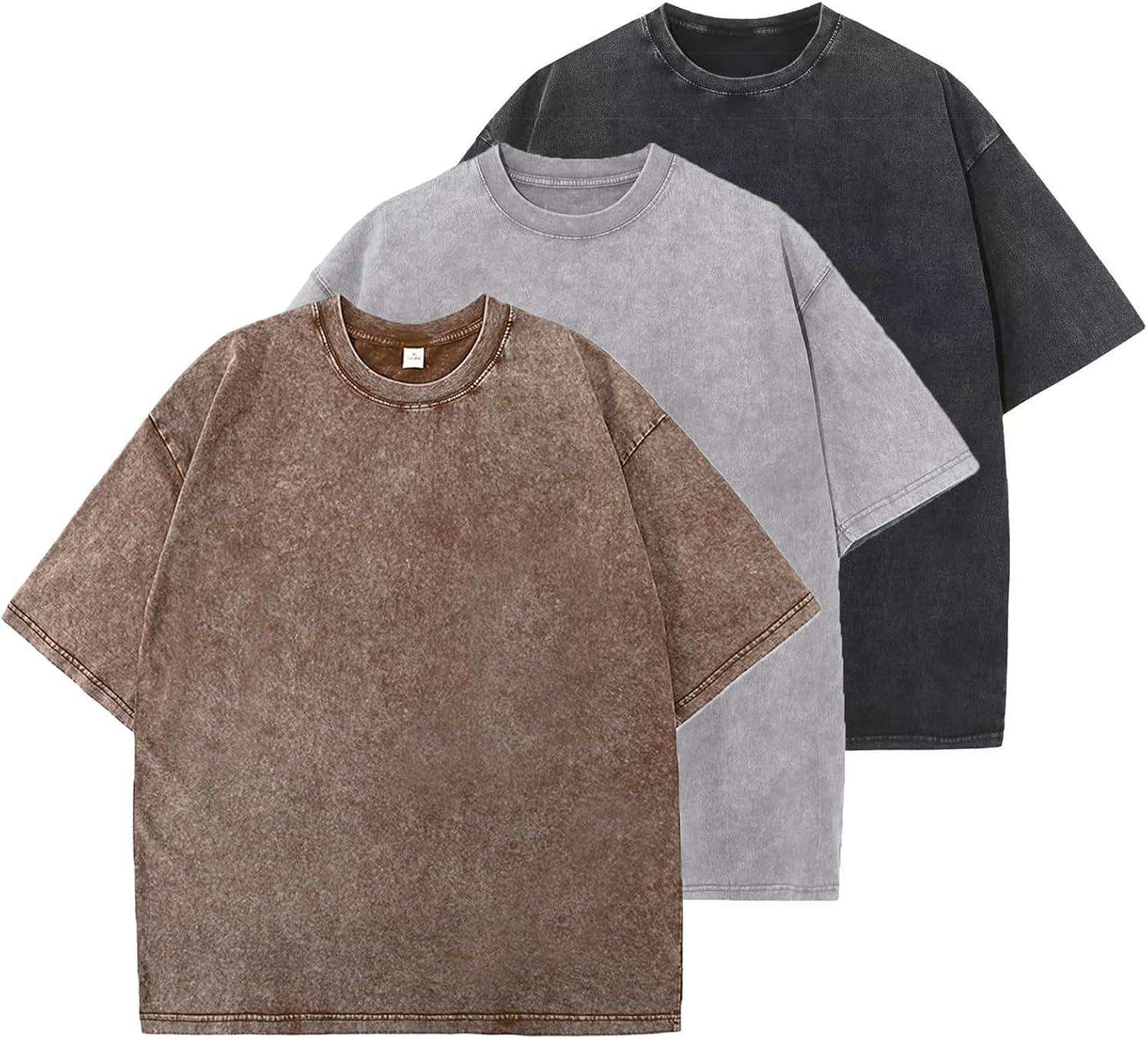 Fkatuzi Oversized Cotton Solid T Shirts for Men Vintage